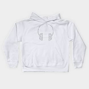 music notes headphone Kids Hoodie